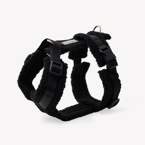 Black sherpa dog harness
