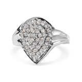 Anillo de racimo en forma de pera con diamantes de 1/2 ct. p.t. en oro blanco de 10K