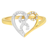 Anillo de racimo en forma de corazón con diamantes de 1/6 ct. p.t. en oro de dos tonos de 10K