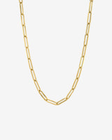 14K Gold Large Paper Clip Chain Necklace