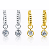 1 CTW Lab-Created Moissanite Drop Earrings in Gold Vermeil