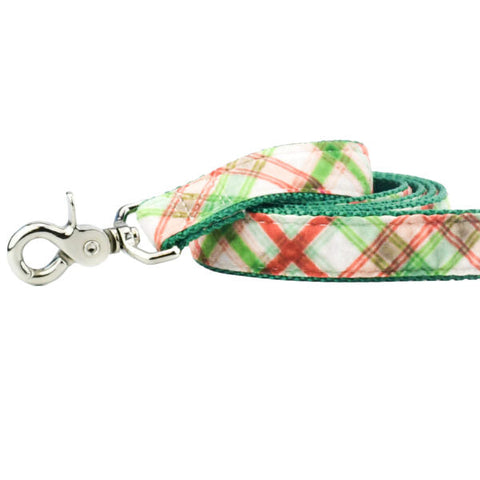 Christmas Plaid Cream Velvet Dog Leash, photo 1