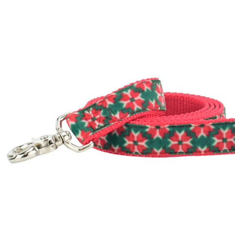Poinsettia Holiday Velvet Dog Leash, photo 1
