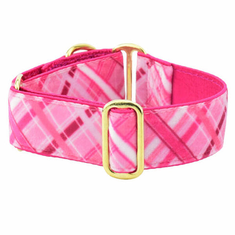 Very Pink Plaid Elite Velvet Dog Collar, photo 1