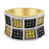 1 1/2 Ct. T.W. Champagne, Treated Yellow and White Diamond Band Ring in 14K Yellow Gold