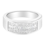 1 Ct. T.W. Princess and Baguette-Cut Diamond Ring in 14K White Gold
