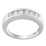 Anillo de banda de canal con diamantes de 3/4 ct. p.t. en oro blanco de 14K