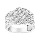 3 Ct. T.W. Diamond Multi Row Cluster Band Ring in 10K Gold