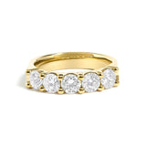 1 1/2 Ct. T.W. Diamond 5 Stone Band Ring in 14K Gold