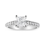 1 1/5 Ct. T.W. 4-Prong-Set Princess Diamond Classic Engagement Ring in 14K White Gold