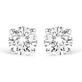 1 Ct. T.W. AGS Certified G-H Color, SI2-I1 Clarity Diamond Solitaire Stud Earrings in 14K White Gold
