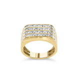1 Ct. T.W. Diamond Multi Row Mens Ring Band in 10K Yellow Gold
