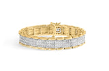 Pulsera de eslabones con diamantes redondos de 5 ct. p.t. en oro amarillo de 10K