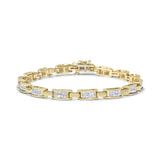 2 Ct. T.W. Invisible-Set Princess-Cut Diamond Rectangular Link Bracelet in 10K Yellow Gold