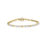 Pulsera de eslabones de canal con diamantes baguette de 1 ct. p.t. en oro amarillo de 10K