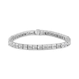 4 3/8 Ct. T.W. Alternating Invisible-Set Princess and Baguette Diamond Tennis Bracelet in 14K White Gold