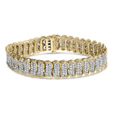 Pulsera de eslabones en S con diamantes de 4 ct. p.t. en oro amarillo de 10K