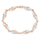 1 Ct. T.W. Diamond Infinity Loop and Swirl Link Bracelet in 10K Rose Gold