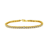 Pulsera de eslabones de garras con diamantes talla pera de 1 ct. p.t. en plata de ley bañada en oro amarillo de 10K