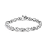 2 Ct. T.W. Diamond Milgrain Cluster Link Bracelet in 10K White Gold