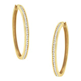 1 Ct. T.W. Round Brilliant-Cut Diamond Channel-Set Circle Hoop Earrings in 14K Yellow Gold