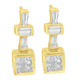 1/3 Ct. T.W. Diamond Hoop Earrings in 14K Yellow Gold