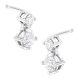 Aretes de botón dobles con diamantes de 1 ct. p.t. en oro blanco de 14K