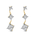 1 Ct. T.W. Princess-Cut Diamond Earrings in 14K Yellow Gold