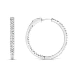 1 Ct. T.W. Princess Diamond Inside Out Hoop Earrings in 14K White Gold
