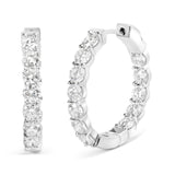5 Ct. T.W. Lab-Grown Diamond 4mm Inside Out Hoop Earrings in 14K White Gold