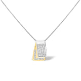 1 Ct. T.W. Princess-Cut Diamond Two-Tone Foldover Box Pendant Box Chain Necklace in 14K Gold