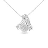 1 7/8 Ct. T.W. Princess and Baguette-Cut Mixed Geometry Diamond Pendant Necklace in 14K White Gold