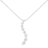 3 Ct. T.W. AGS Certified Baguette and Brilliant Round-Cut Diamond Journey Pendant Necklace in 14K White Gold