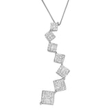 Collar con colgante curvo de serpiente con diamantes de 1 ct. p.t. en oro blanco de 10K