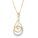 Collar con colgante de espiral brillante Espira con diamantes talla redonda de 1/6 ct. p.t. en oro de dos tonos de 10K