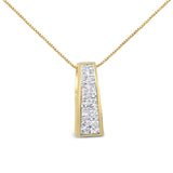 1 1/2 Ct. T.W. Princess-Cut Diamond Greek Column Pendant Necklace in 14K Yellow Gold