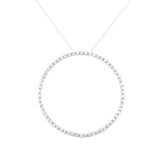 Collar con colgante de aro de círculo calado de garras con diamantes redondos de 5 ct. p.t. en plata de ley
