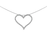 3 Ct. T.W. Lab-Grown Diamond Open Heart Pendant Necklace in 14K White Gold