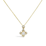 Collar con colgante geométrico con diamantes talla princesa de 3/8 ct. p.t. en oro amarillo de 10K