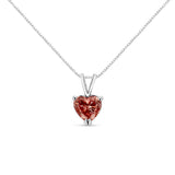 1 Ct. T.W. IGI Certified Martini Set Lab-Grown Pink Heart Diamond Solitaire Pendant Necklace in 14K White Gold