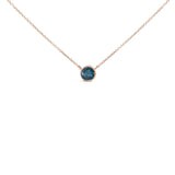 2 Ct. T.W. Bezel-Set Treated Blue Diamond Solitaire Pendant Necklace in 14K Rose Gold