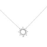 Collar con colgante de medallón de estrella radiante con diamantes de 5/8 ct. p.t. en plata de ley