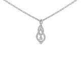 Collar con colgante de gota con remolino y diamantes de 1/3 ct. p.t. en plata de ley