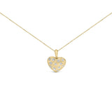 Collar con colgante de corazón grueso con diamantes de 1/10 ct. p.t. en vermeil de oro