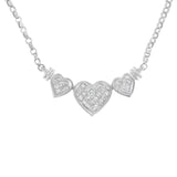 1 Ct. T.W. Princess-Cut Diamond Three Heart Statement Pendant Necklace in 14K White Gold