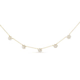 Collar de estaciones de racimo con diamantes de 2 ct. p.t. en oro amarillo de 14K