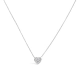 Collar con colgante de corazón en racimo con diamantes de 1/4 ct. p.t. en oro blanco de 14K