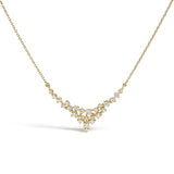 1/2 Ct. T.W. Diamond Scattered V Necklace in 14K Yellow Gold