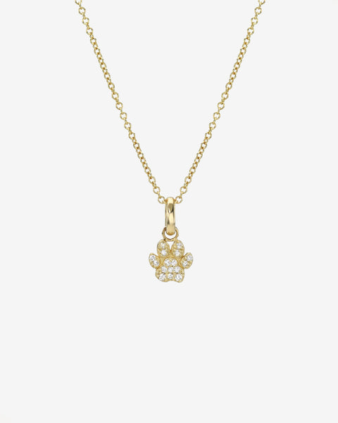 14K Gold Pave Diamond Paw Necklace, photo 1