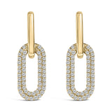 Aretes colgantes de clip con diamantes cultivados en laboratorio de 1/2 ct. p.t. en oro de 10K